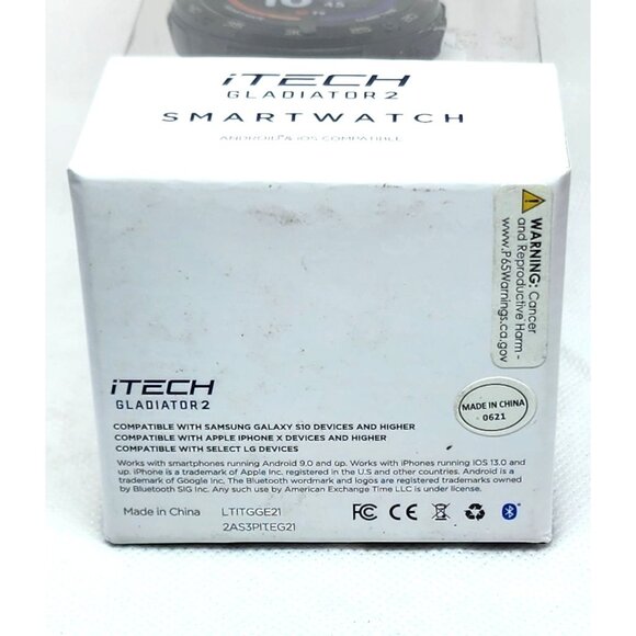 iTech Gladiator 2 Health & Fitness Smartwatch - Dark Black Band, Apple & Android main image 4